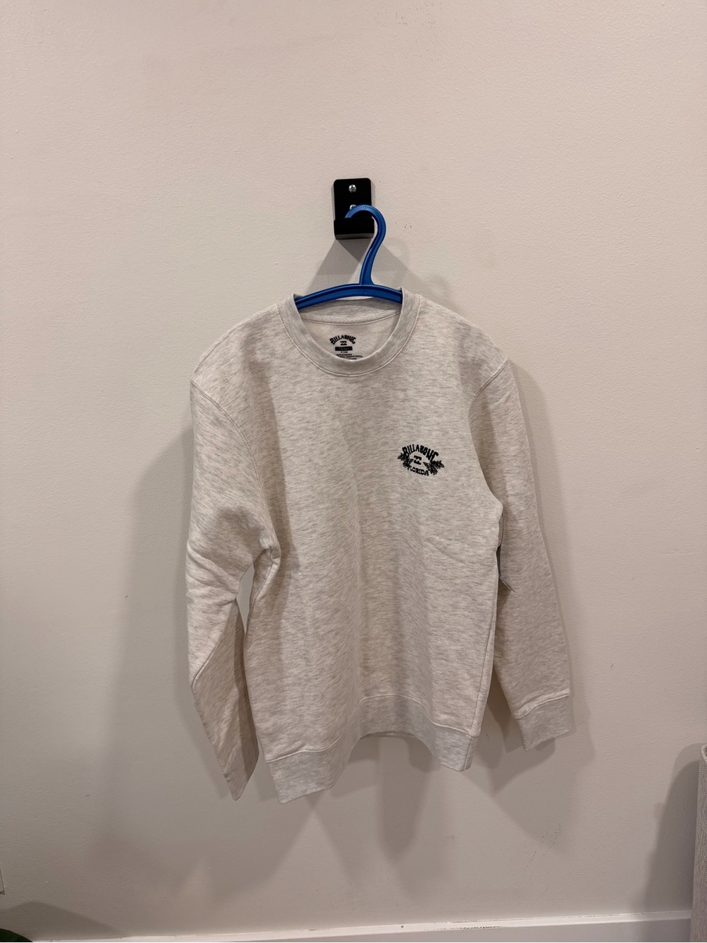 Light Gray Billabong Crewneck Sweatshirt with Small Chest Logo